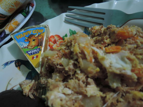 Da hatte ich doch tatsaechlich ein Stueck oesterreichischen Woerlekaese auf meinem Teller. So klein ist die Welt.