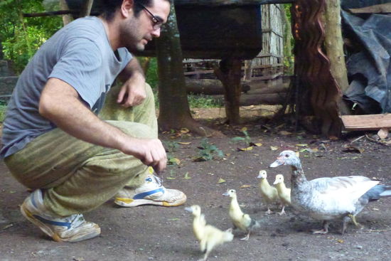 Der Chris trainiert die Enten