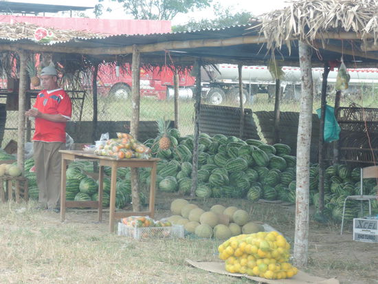 Fruechtestand unterwegs, sieht man in Panama sehr oft