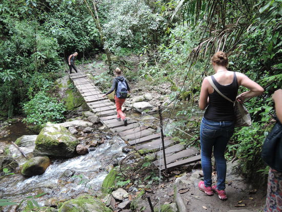 Immer schoen einzeln ueber die Bruecke