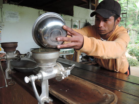 Hier werden die Kaffeebohnen nochmal gereinigt...
