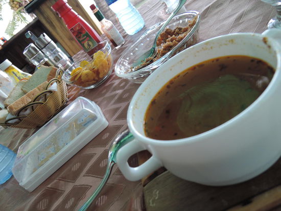 Fischsuppe zum Abendessen