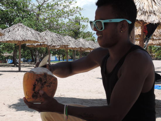 Da gibt es mal eine frische Kokosnuss