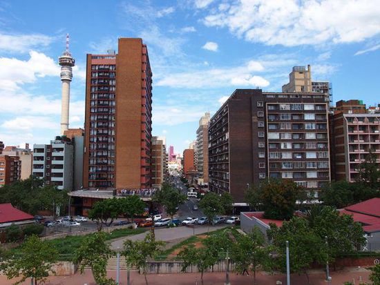 Ausblick von Constitution Hill auf Johannesburg