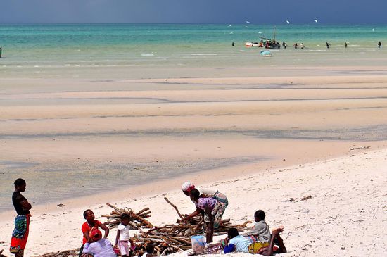 Tüchtige und lustige Holzsammler, die wir während eines Strandspaziergangs in Vilanculo kennenlernen durften.