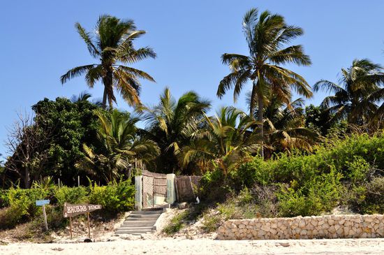 Unsere Unterkunft in Vilanculo, das Baobab Backpacker Camp direkt am Strand.