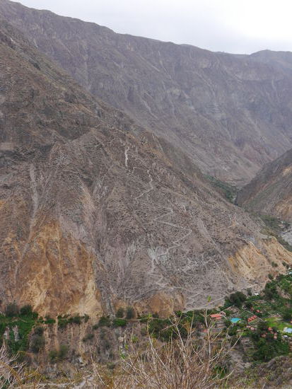Die Zickzacklinie ist ein Bruchteil des Weges des zweiten Tages