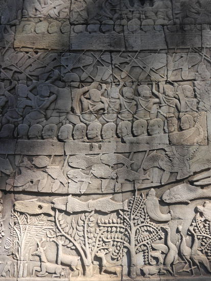 Umzählige Reliefs mit Szenen aus dem Alltag oder bedeutenden Schlachten zieren die Tempelwände