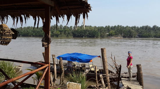 Mekong, Boot und Kerstin...  
