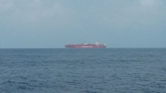 Hamburg Süd. Erstaunlich wenig Schiffe zwischen Panamakanal und Kolumbien unterwegs.