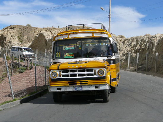 Bus auf unserem Ausflug zum Valle del Luna. (Marke: Dodge)