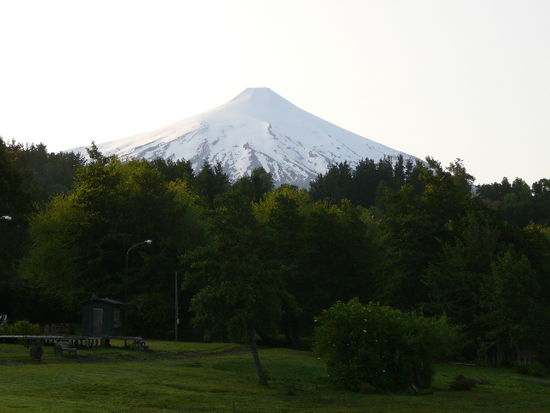 Ausblick früh morgens auf den Vulkan