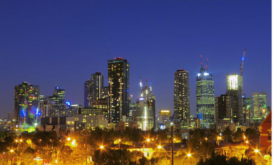 Melbourne von der Dachterrasse aus