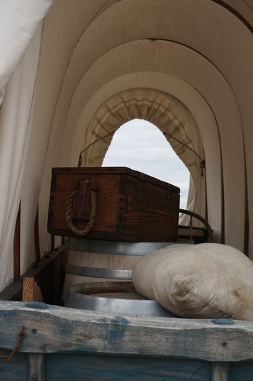 Das Innenleben so eines Planwagens.