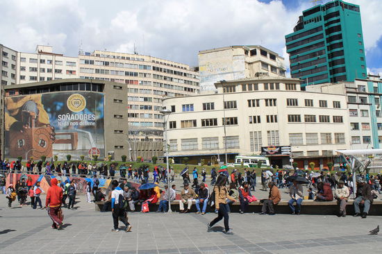 Demonstration im Zentrum von La Paz