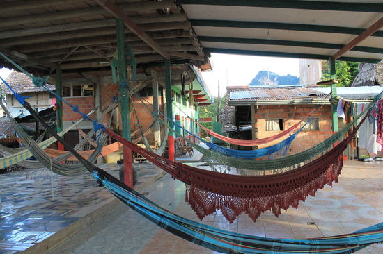 Haengematten zum Entspannen in unserem Hostel