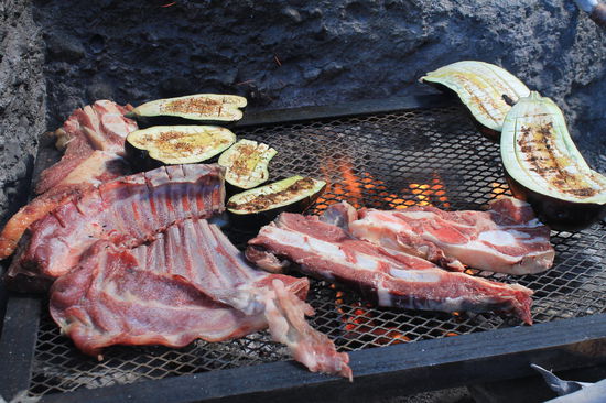 Unser leckeres Lamm-Asado im Parque los Glaciares