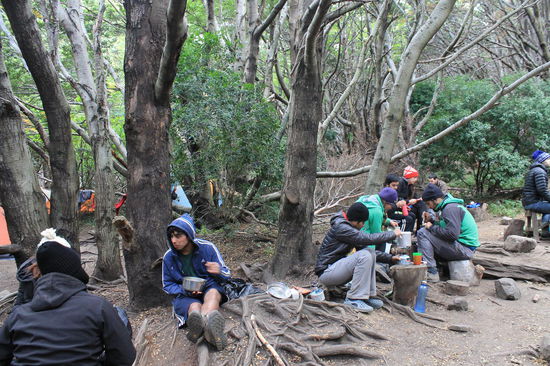 Abends beim Kochen im Campamento