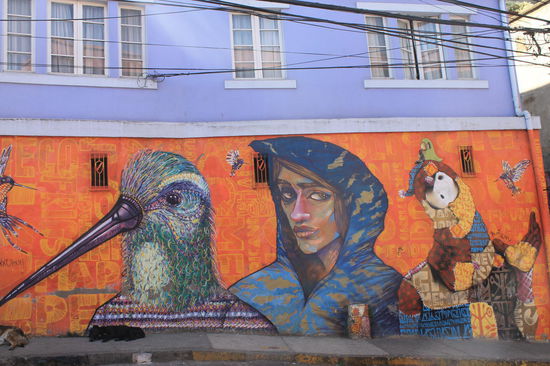 Gemeinsames Werk der Kuenstler_innen "Charquipunk, LRM und INTI"