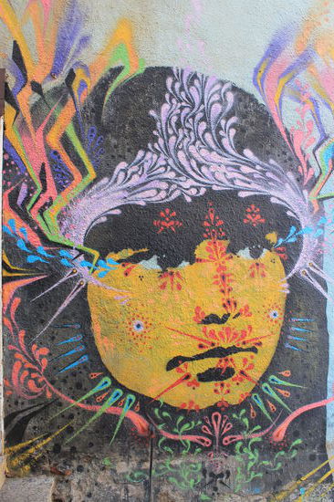 Der kolumbianische Street-Art-Kuenstler "Stinkfish", von dem wir auch einige Werke in Bogotá gesehen haben