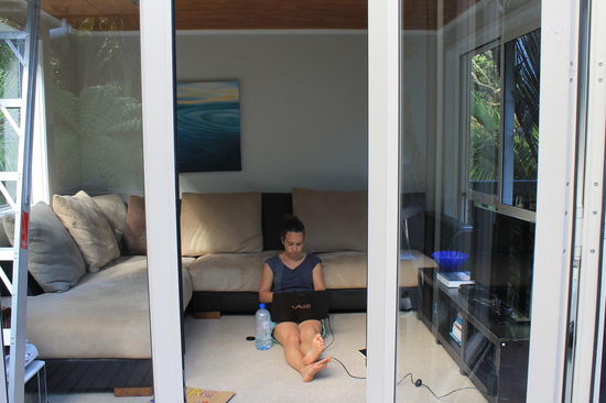 In einer der Huetten, die wir sonst immer putzen muessen