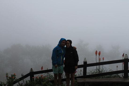 Im Regen auf dem Gipfel