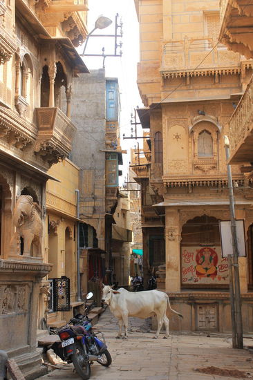 einer der vielen kleinen Gassen in Jaisalmer