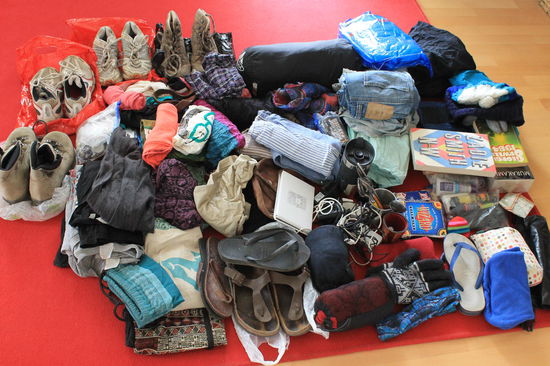 Ein Grossteil des Gepaecks, das uns die letzten 11 Monate begleitet hat