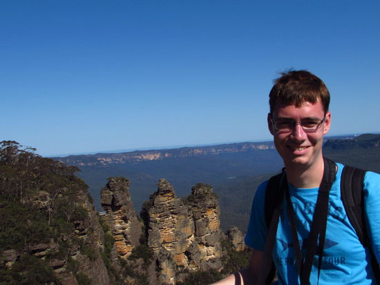 Schnappschuss vor den Three Sisters.