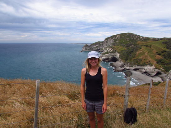 Blick vom Kap in Richtung Farewell Spit.