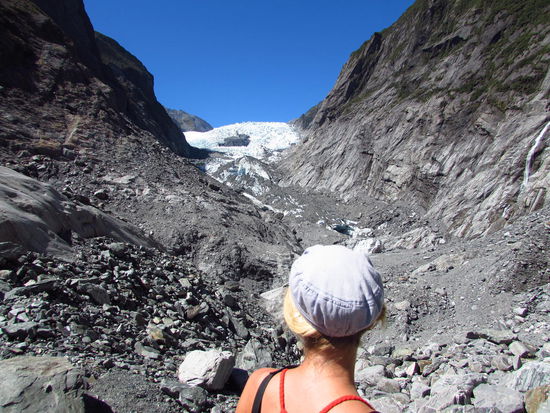 Da ist nicht mehr so viel übrig von diesem Franz Josef Gletscher.