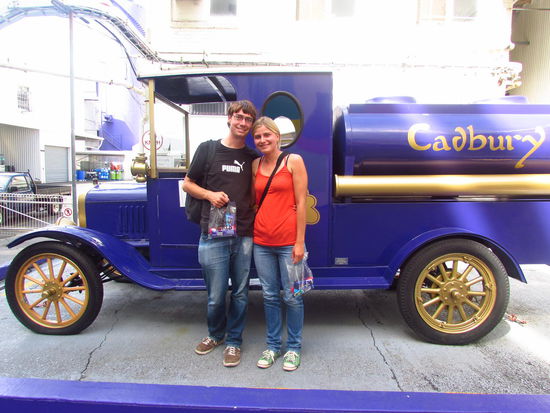 Nach unserem erfolgreichen Besuch der Cadbury-Schokoladenfabrik. 