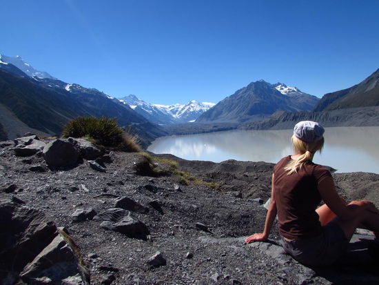 Der Lake Tasman, eigentlich ein Grab für den imposanten Tasmangletscher am Ende des Sees.