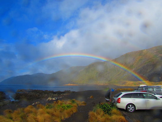 Wetterspiele in der Owhiro Bay.