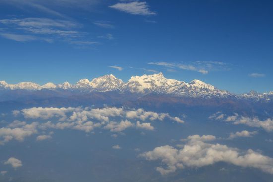 Auf dem Flug ein kleiner Vorgeschmack auf die 8000er.