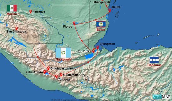 Von Mexiko über Belize nach und durch Guatemala
