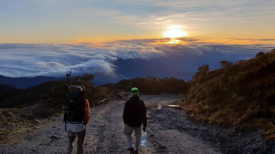 Und ab geht es der Sonne entgegen und bergab.