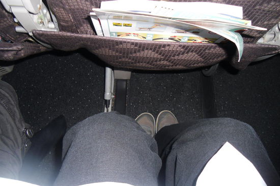 Beinfreiheit in der Boeing 747-400 der Korean Air