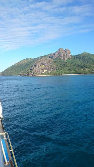 Totenkopfähnlicher Felsen auf dem Weg nach Nanuya Lalai Island