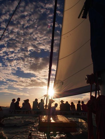 Sonnenuntergang beim segeln