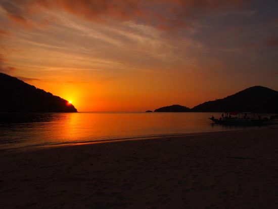 Sonnenuntergang im ersten Camp