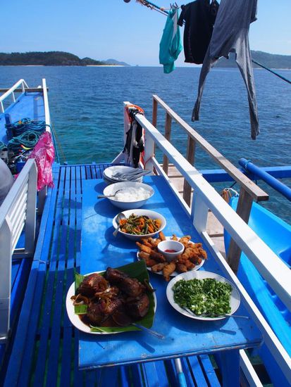 Mittagessen auf dem Boot