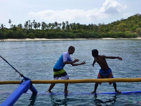 "Cockfight" auf dem Ausleger... 