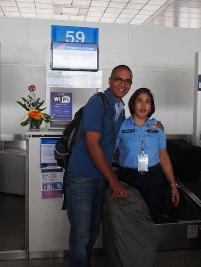 Einchecken am Business Schalter dank Cousine Wilma