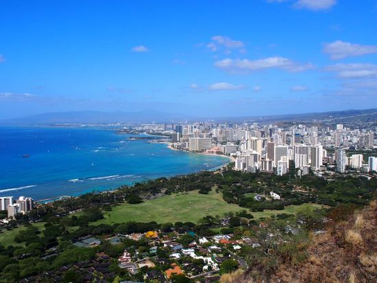 Aussicht vom Diamond Head auf Honolulu