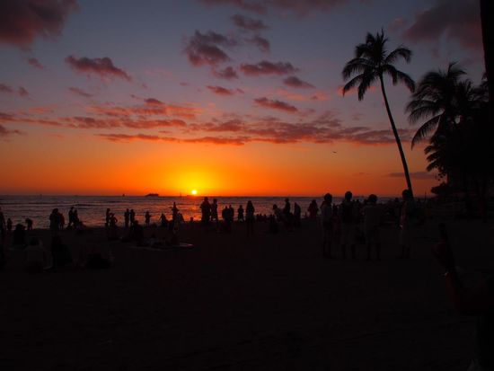 Sonnenuntergang am Waikiki Beach
