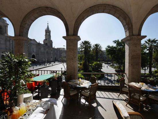 Unser Frühstücksbuffet mit Aussicht...