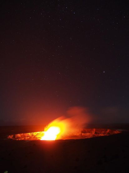 Kilauea Caldera in der Nacht
