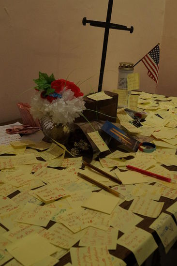 Nachrichten an die Opfer der Terroranschlags am 11. September in der St. Paul's Chapel