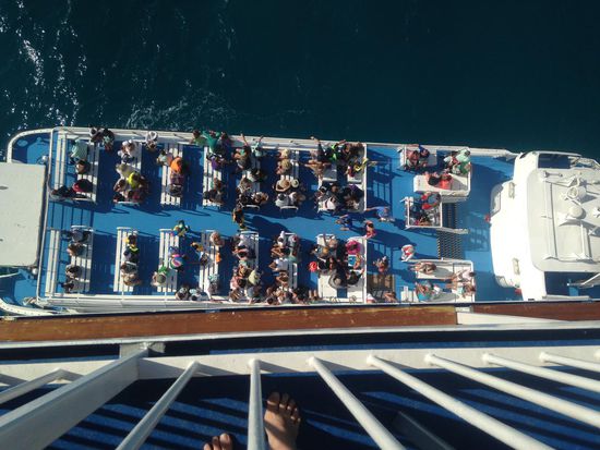 Tenderboot zum Übersetzten auf Great Stirrup Cay